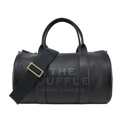 MARCJACOBS MARC JACOBS THE LEATHER 荔枝紋拉鍊手提圓筒包-大/黑2R3HDF029H02001