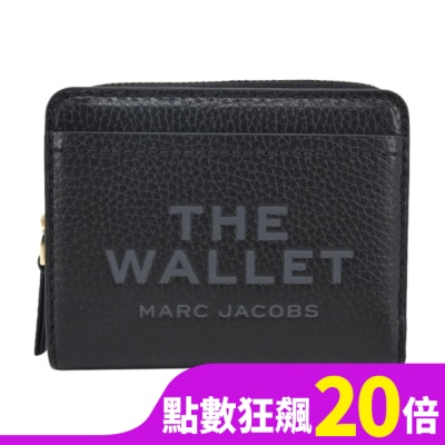 MARCJACOBS MARC JACOBS THE LEATHER 荔枝紋雙折拉鍊短夾-黑2R3SMP044S10001