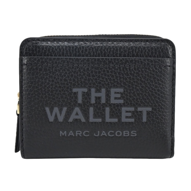 MARC JACOBS THE LEATHER 荔枝紋雙折拉鍊短夾-黑2R3SMP044S10001