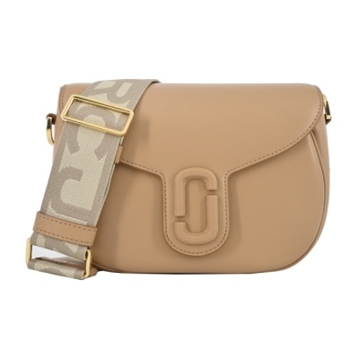 MARC JACOBS MARC JACOBS THE J MARC SADDLE 牛皮磁扣翻蓋斜背馬鞍包-奶茶2S3HMS002H03230