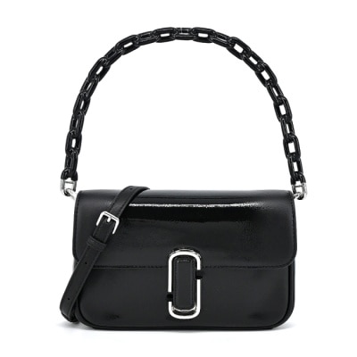 MARC JACOBS MARC JACOBS THE SHADOW PATENT LEATHER漆皮翻蓋兩用包-黑 2S3HSH008H03001