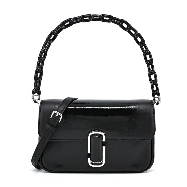 MARC JACOBS THE SHADOW PATENT LEATHER漆皮翻蓋兩用包-黑 2S3HSH008H03001