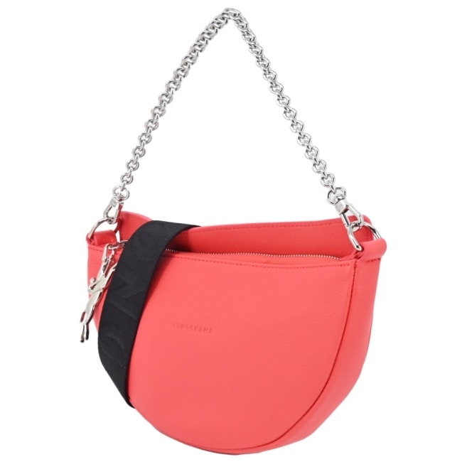 LONGCHAMP SMILE系列牛皮圓弧兩用包(小/草莓紅)10224-HDS-218