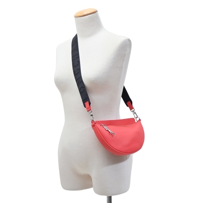 LONGCHAMP SMILE系列牛皮圓弧兩用包(小/草莓紅)10224-HDS-218