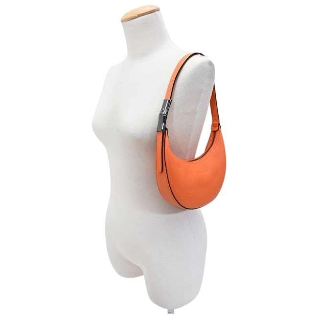 LONGCHAMP ROSEAU ESSENTIAL系列牛皮半月形單肩包(小/柳橙)10217-968-217