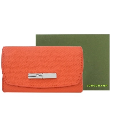 LONGCHAMP LONGCHAMP ROSEAU系列竹節卵石紋牛皮流線中夾(柳橙)30002-HPN-017