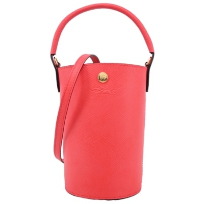 LONGCHAMP LONGCHAMP EPURE系列牛皮壓印手提/斜背水桶包(迷你/草莓紅)10213-HYZ-218