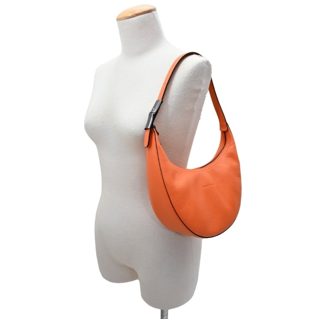 LONGCHAMP ROSEAU ESSENTIAL系列牛皮半月形單肩包(中/柳橙)10218-968-217