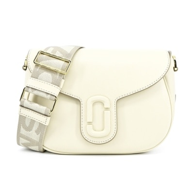 MARC JACOBS MARC JACOBS THE J MARC SADDLE 牛皮磁扣翻蓋斜背馬鞍包-白 2S3HMS002H03123