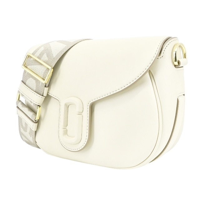 MARC JACOBS THE J MARC SADDLE 牛皮磁扣翻蓋斜背馬鞍包-白 2S3HMS002H03123