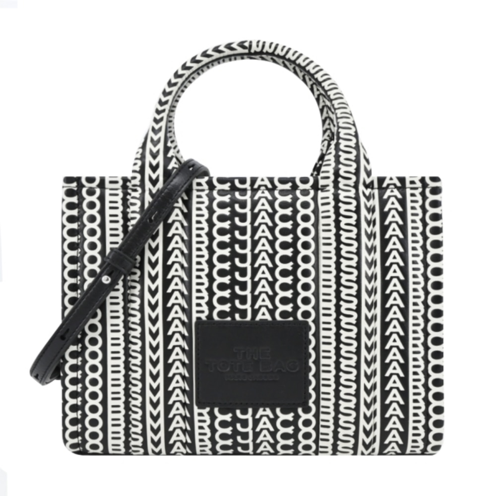 MARCJACOBS MARC JACOBS MINI TOTE小羊皮浮雕壓印兩用托特包-黑 2S3HTT001H03005