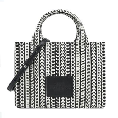 MARCJACOBS MARC JACOBS MINI TOTE小羊皮浮雕壓印兩用托特包-黑 2S3HTT001H03005