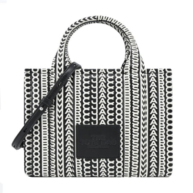 MARC JACOBS MINI TOTE小羊皮浮雕壓印兩用托特包-黑 2S3HTT001H03005