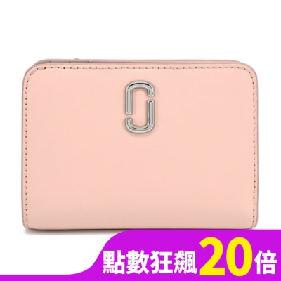 MARCJACOBS MARC JACOBS THE J MARC 皮革拉鍊對開短夾-粉 2S3SMP003S01624