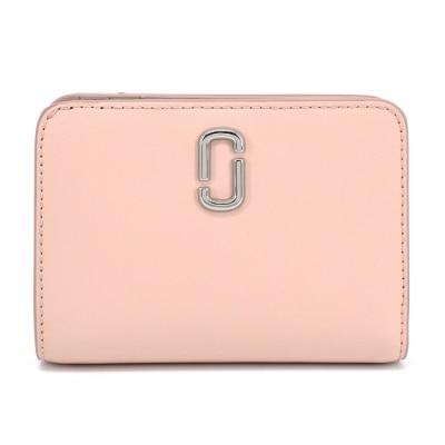 MARCJACOBS MARC JACOBS THE J MARC 皮革拉鍊對開短夾-粉 2S3SMP003S01624