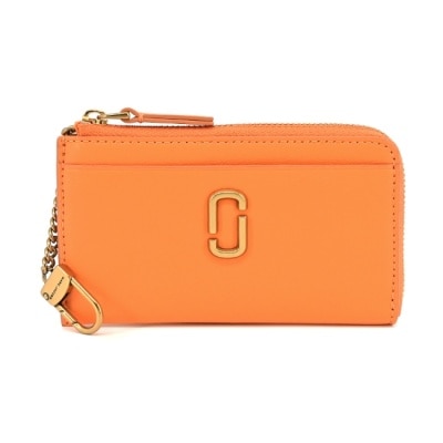 MARCJACOBS MARC JACOBS THE J MARC TOP 牛皮拉鍊鑰匙圈卡片零錢包-橘 2S3SMP004S01841