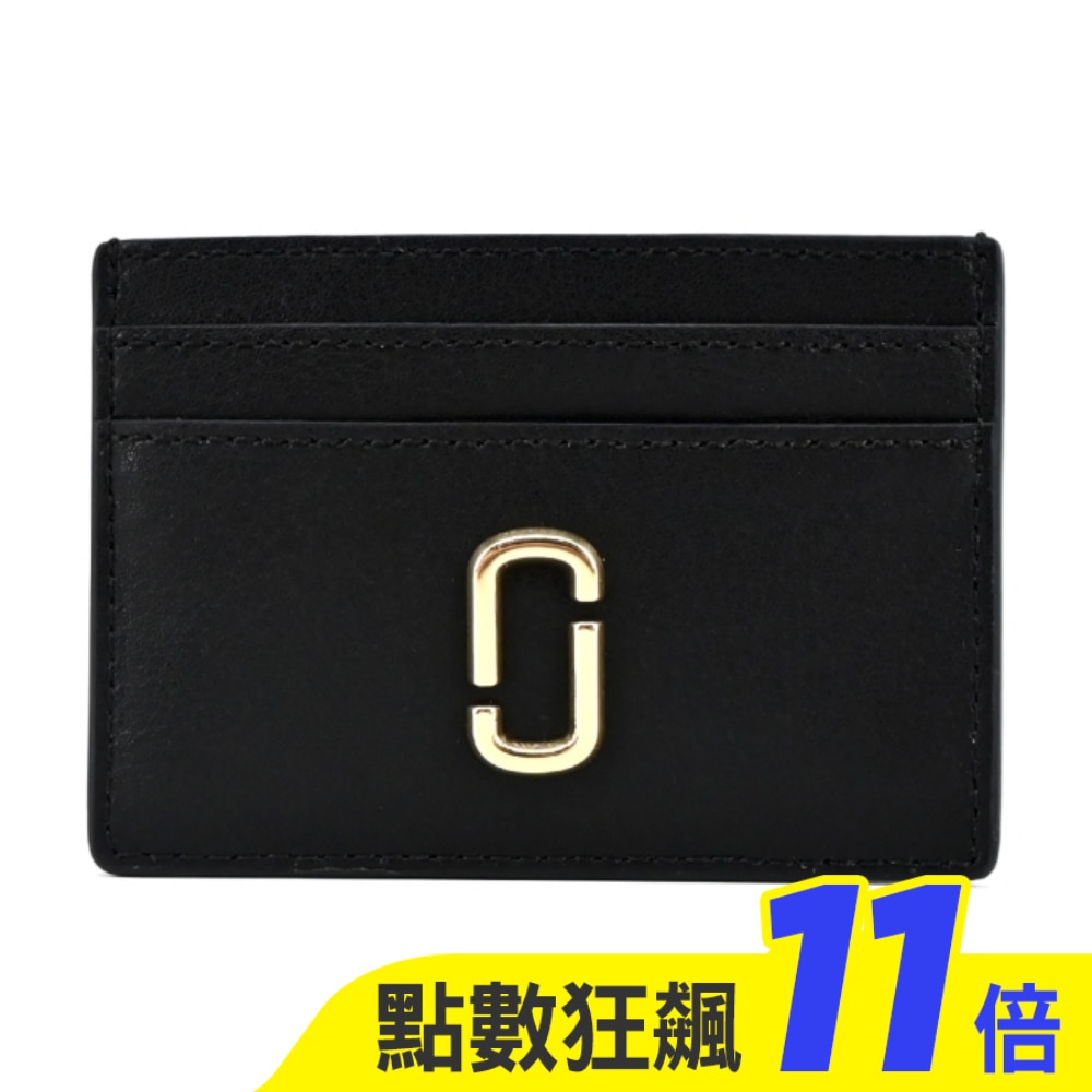 MARC JACOBS THE J MARC滑面皮革名片/卡片夾-黑 2S3SMP006S01001
