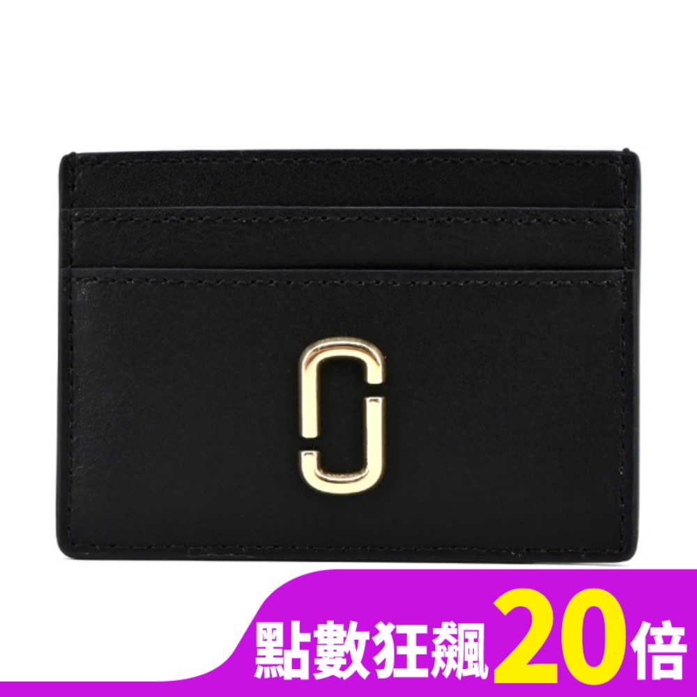 MARC JACOBS THE J MARC滑面皮革名片/卡片夾-黑 2S3SMP006S01001