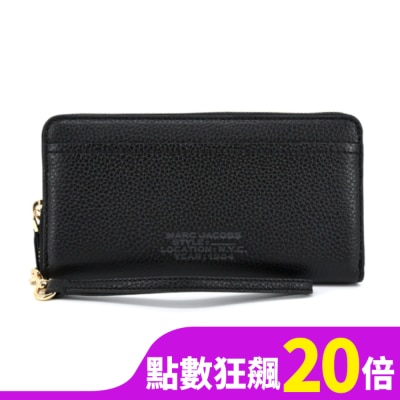 MARCJACOBS MARC JACOBS THE  CONTINENTAL荔枝紋壓印拉鍊長夾-黑 S131L01RE22001