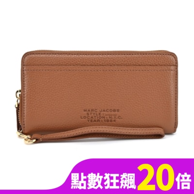 MARCJACOBS MARC JACOBS THE  CONTINENTAL荔枝紋壓印拉鍊長夾-棕 S131L01RE22212