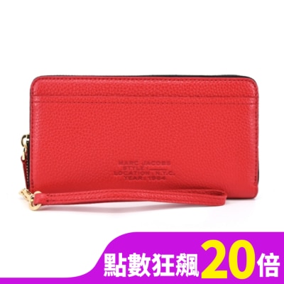 MARCJACOBS MARC JACOBS THE  CONTINENTAL荔枝紋壓印拉鍊長夾-紅 S131L01RE22617