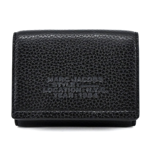 MARC JACOBS THE LEATHER荔枝紋三折零錢短夾-黑 S132L01RE22001