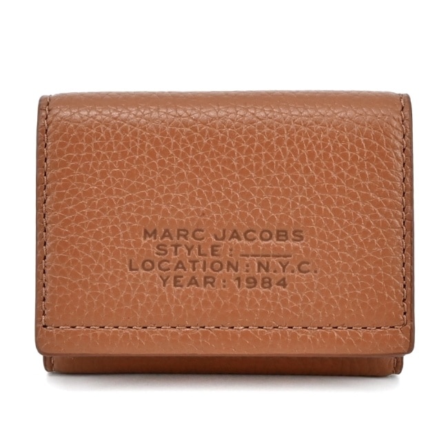 MARC JACOBS THE LEATHER荔枝紋三折零錢短夾-棕 S132L01RE22212