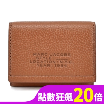 MARCJACOBS MARC JACOBS THE LEATHER荔枝紋三折零錢短夾-棕 S132L01RE22212