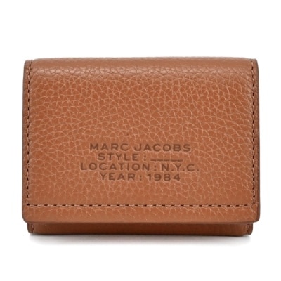 MARCJACOBS MARC JACOBS THE LEATHER荔枝紋三折零錢短夾-棕 S132L01RE22212