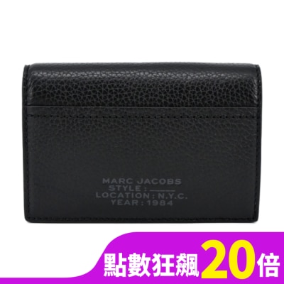 MARCJACOBS MARC JACOBS THE LEATHER 荔枝紋對開零錢短夾-黑 S133L01RE22001