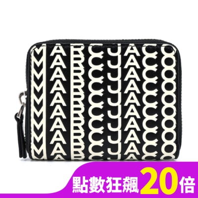 MARCJACOBS MARC JACOBS THE MONOGRAM 羊皮印花拉鍊零錢包-黑 S150L03FA22005