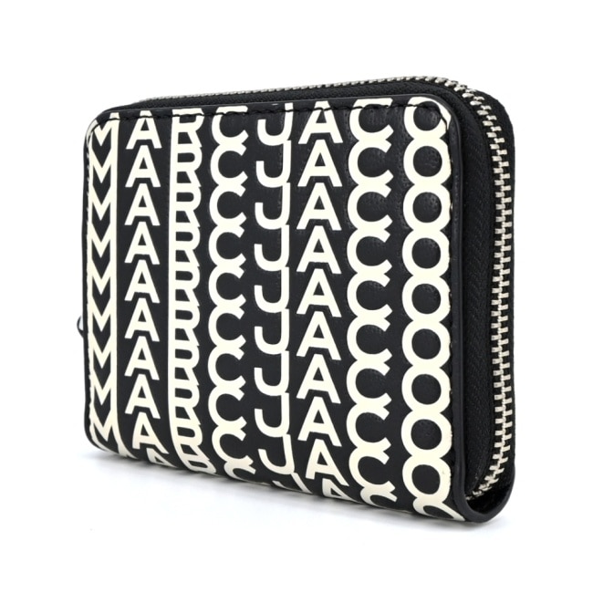 MARC JACOBS THE MONOGRAM 羊皮印花拉鍊零錢包-黑 S150L03FA22005