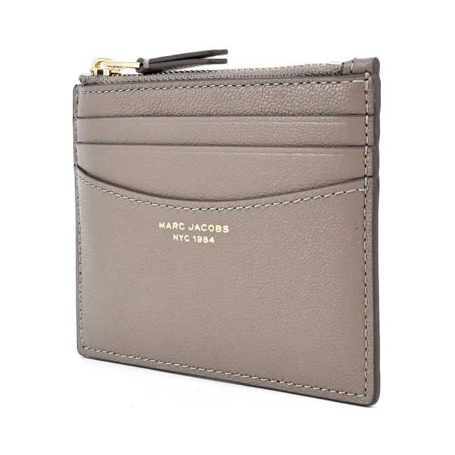 MARC JACOBS THE SLIM 84 羊皮拉鍊卡片零錢包-水泥灰 S177L03FA22055