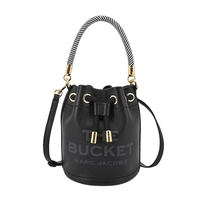 MARC JACOBS THE MICRO荔枝紋束口兩用水桶包-黑 2S3HCR058H03001