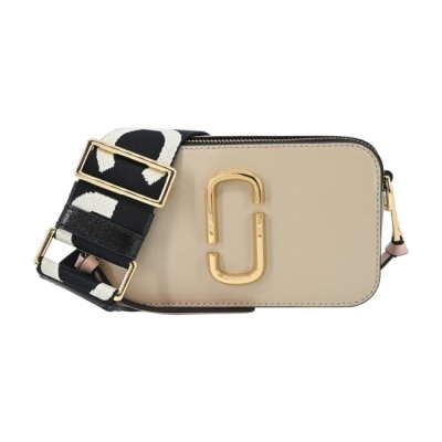 MARCJACOBS MARC JACOBS SNAPSHOT 防刮撞色雙層斜背/相機包-卡其/粉 2S3HCR500H03241