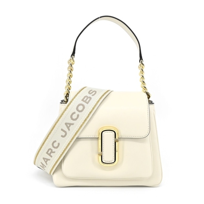 MARC JACOBS THE J MARC CHAIN牛皮前口袋兩用包-迷你/白 H708L01RE22135