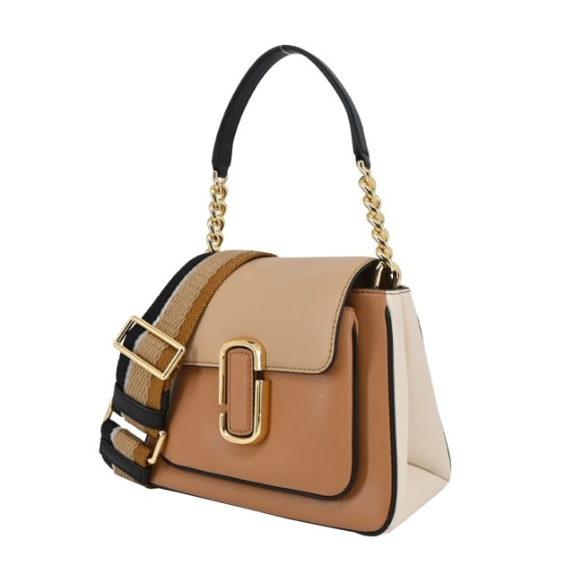 MARC JACOBS THE J MARC CHAIN牛皮撞色前口袋兩用包-迷你/棕H712L01RE22225
