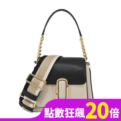 MARCJACOBS MARC JACOBS THE J MARC CHAIN牛皮撞色前口袋兩用包-迷你/黑白 H712L01RE22291