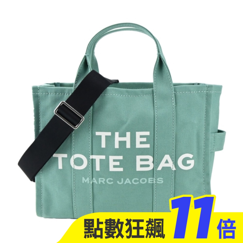MARC JACOBS Small TOTE 字母印花帆布兩用托特包-小/芥末綠 M0016161384