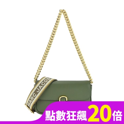 MARCJACOBS MARC JACOBS THE J MARC MINI牛皮翻蓋兩用包-迷你/古銅綠 H967L03FA22365
