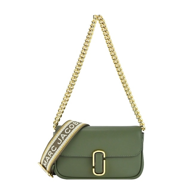 MARCJACOBS MARC JACOBS THE J MARC MINI牛皮翻蓋兩用包-迷你/古銅綠 H967L03FA22365