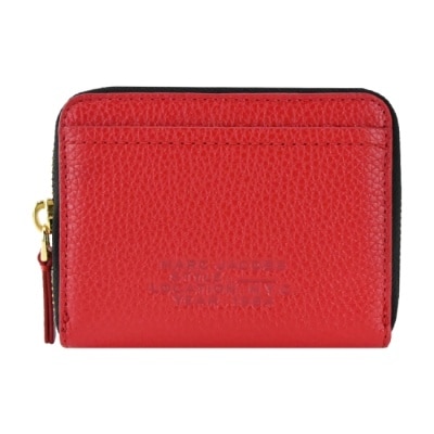 MARCJACOBS MARC JACOBS THE LEATHER ZIP壓印LOGO拉鍊卡片零錢包-紅 S134L01RE22617