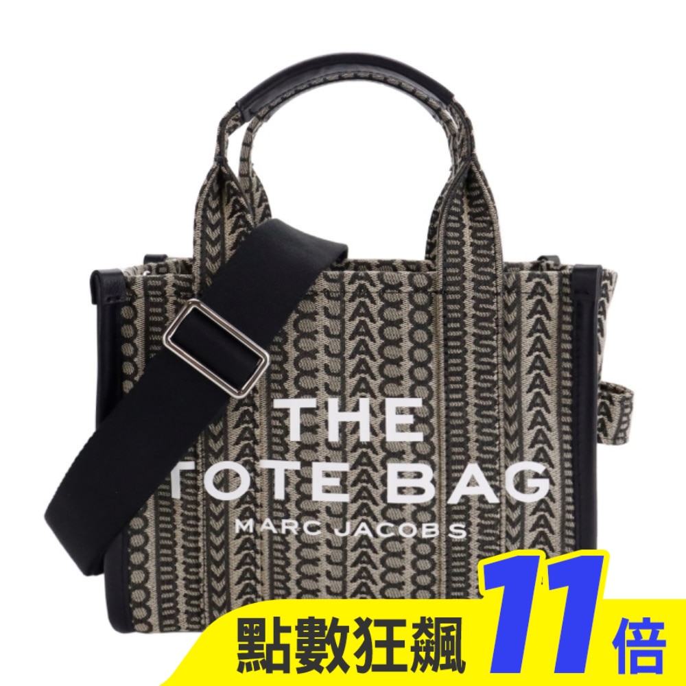 MARC JACOBS THE MONOGRAM MINI TOTE緹花兩用托特包-迷你/黑H077M01RE21261