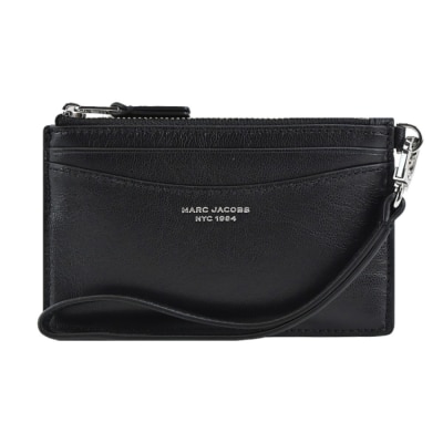 MARCJACOBS MARC JACOBS THE SLIM 84拉鍊鑰匙圈卡片夾/零錢包-黑 S176L03FA22001