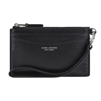 MARCJACOBS MARC JACOBS THE SLIM 84拉鍊鑰匙圈卡片夾/零錢包-黑 S176L03FA22001