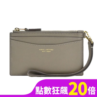 MARCJACOBS MARC JACOBS THE SLIM 84拉鍊鑰匙圈卡片夾/零錢包-水泥灰 S176L03FA22055