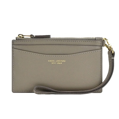 MARCJACOBS MARC JACOBS THE SLIM 84拉鍊鑰匙圈卡片夾/零錢包-水泥灰 S176L03FA22055
