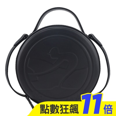 LONGCHAMP LONGCHAMP BOX-TROT系列小牛皮圓餅兩用斜背包(迷你/黑)10232-HBW-001