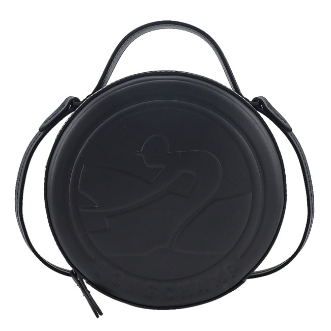 LONGCHAMP BOX-TROT系列小牛皮圓餅兩用斜背包(迷你/黑)10232-HBW-001