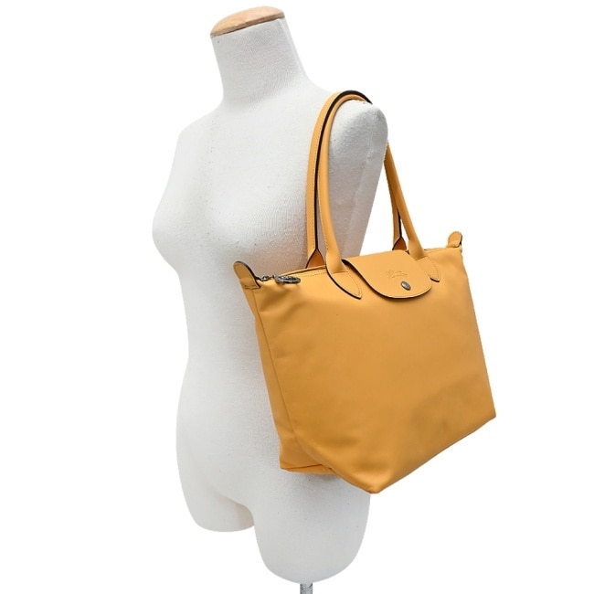 LONGCHAMP LE PLIAGE XTRA系列牛皮長把水餃肩背包(中/杏黃)2605-987-222